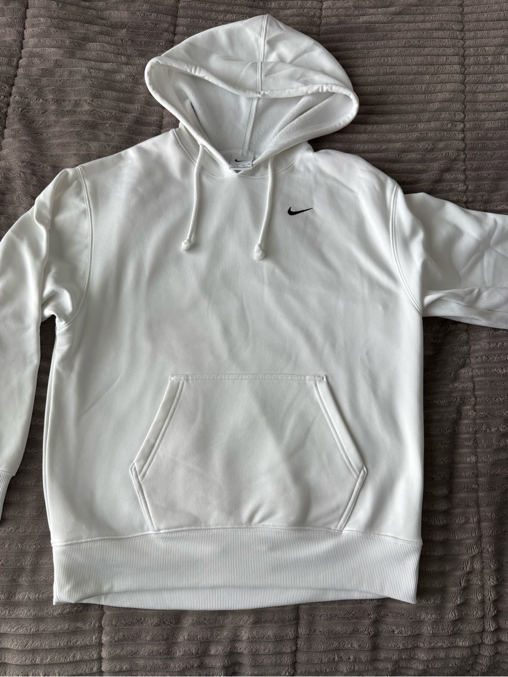 Nike White Hoodie with Black Swoosh